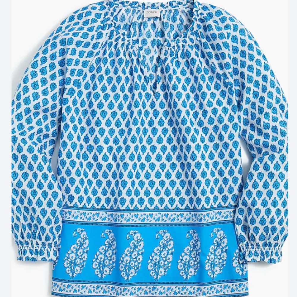 J.Crew Block Print Blouse